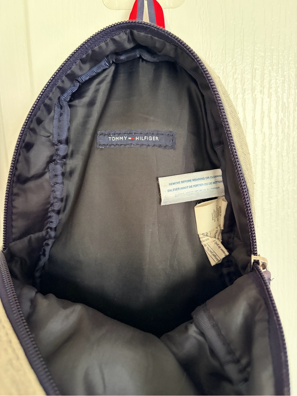 Tommy Hilfiger Gray Kids Backpack with Navy & Red Accents - Picture 3 of 4